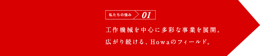 私たちの強み01 工作機械を中心に多彩な事業を事業を展開。広がり続ける、Howaのフィールド。